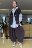 Made in Italy Cooper Needlecord Cap Sleeve Jacket Coffee Bean